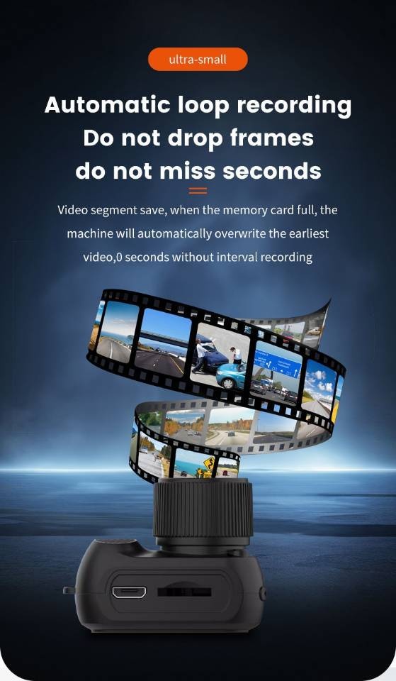 Mini HD Camera Portable 1080P Video Recorder, 0.96-Inch HD Screen, 180mAh Battery, Loop Recording