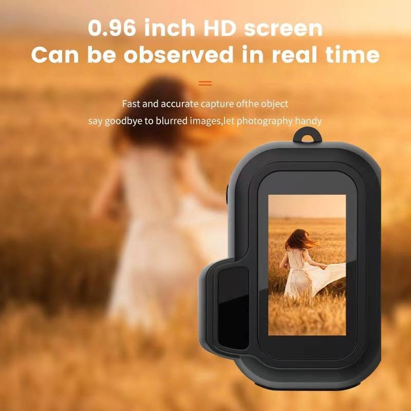Mini HD Camera Portable 1080P Video Recorder, 0.96-Inch HD Screen, 180mAh Battery, Loop Recording
