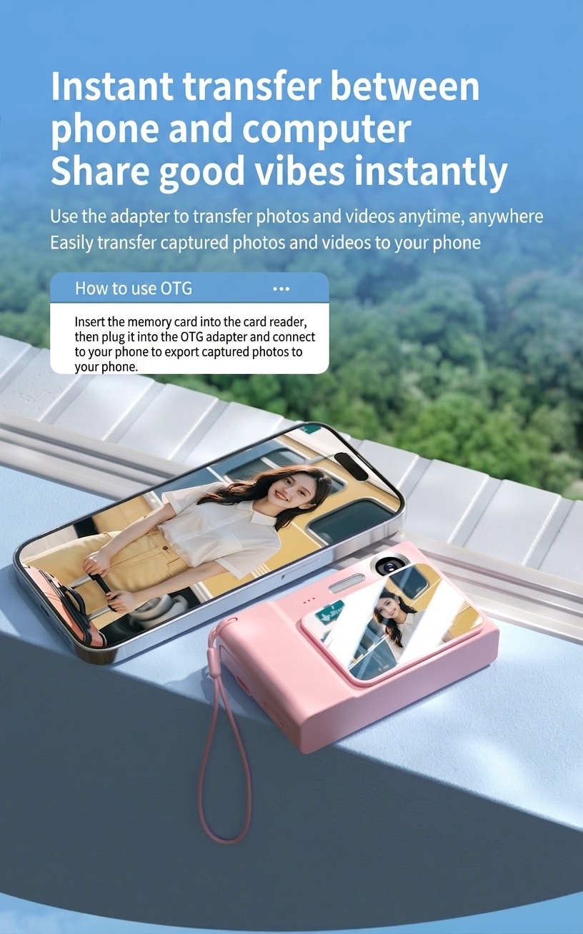 Cámara digital 4K de 48 MP para niños y vlogging, enfoque automático, zoom digital de 8x, batería de 650 mAh, juegos integrados.