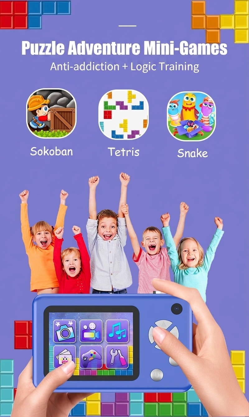 Kids 48MP Dual Lens Digital Camera, 2.5K UHD Video, 2.4-Inch IPS Eye-Protection Screen, 800mAh Battery
