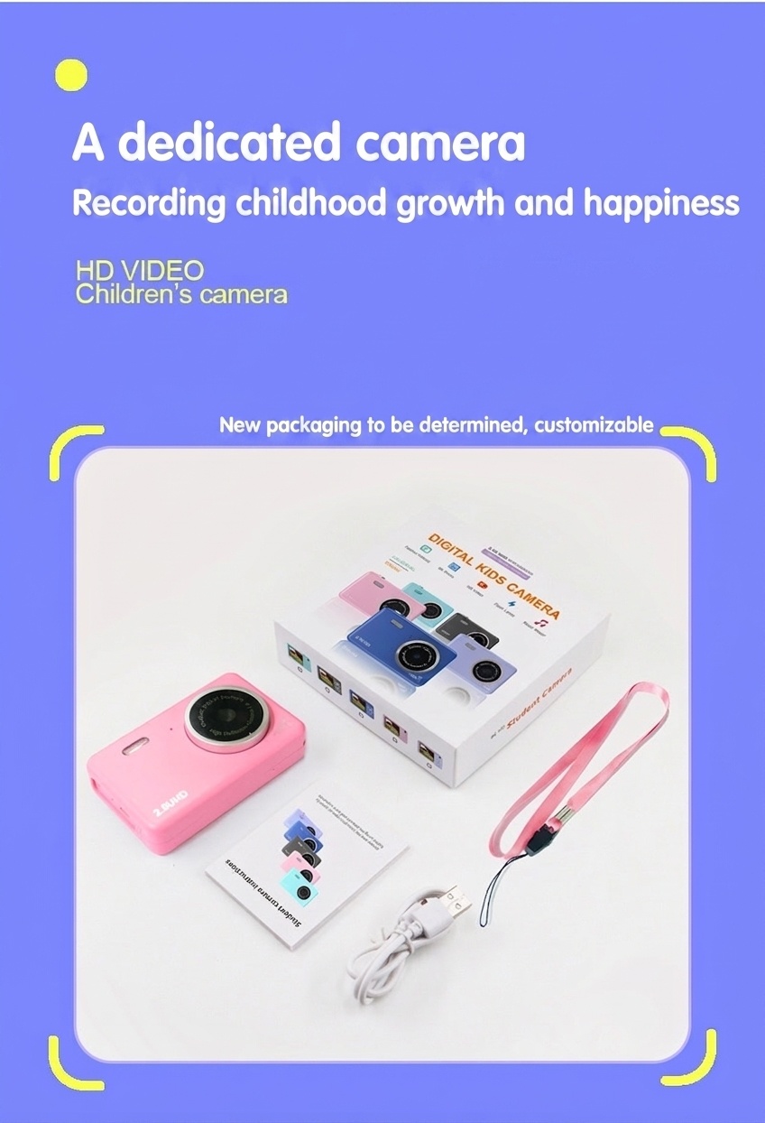 Kids 48MP Dual Lens Digital Camera, 2.5K UHD Video, 2.4-Inch IPS Eye-Protection Screen, 800mAh Battery