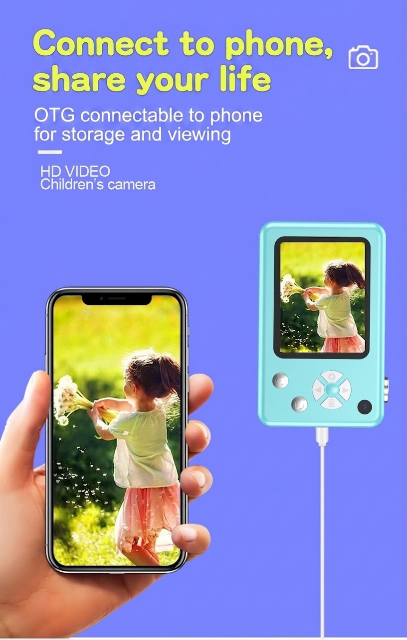 Kids 48MP Dual Lens Digital Camera, 2.5K UHD Video, 2.4-Inch IPS Eye-Protection Screen, 800mAh Battery