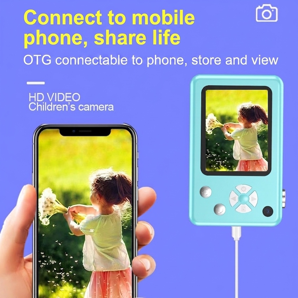 Kids 48MP Dual Lens Digital Camera, 2.5K UHD Video, 2.4-Inch IPS Eye-Protection Screen, 800mAh Battery