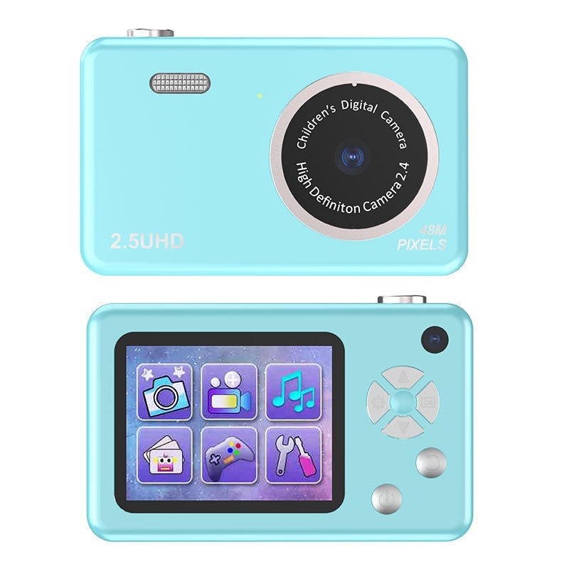 Kids 48MP Dual Lens Digital Camera, 2.5K UHD Video, 2.4-Inch IPS Eye-Protection Screen, 800mAh Battery