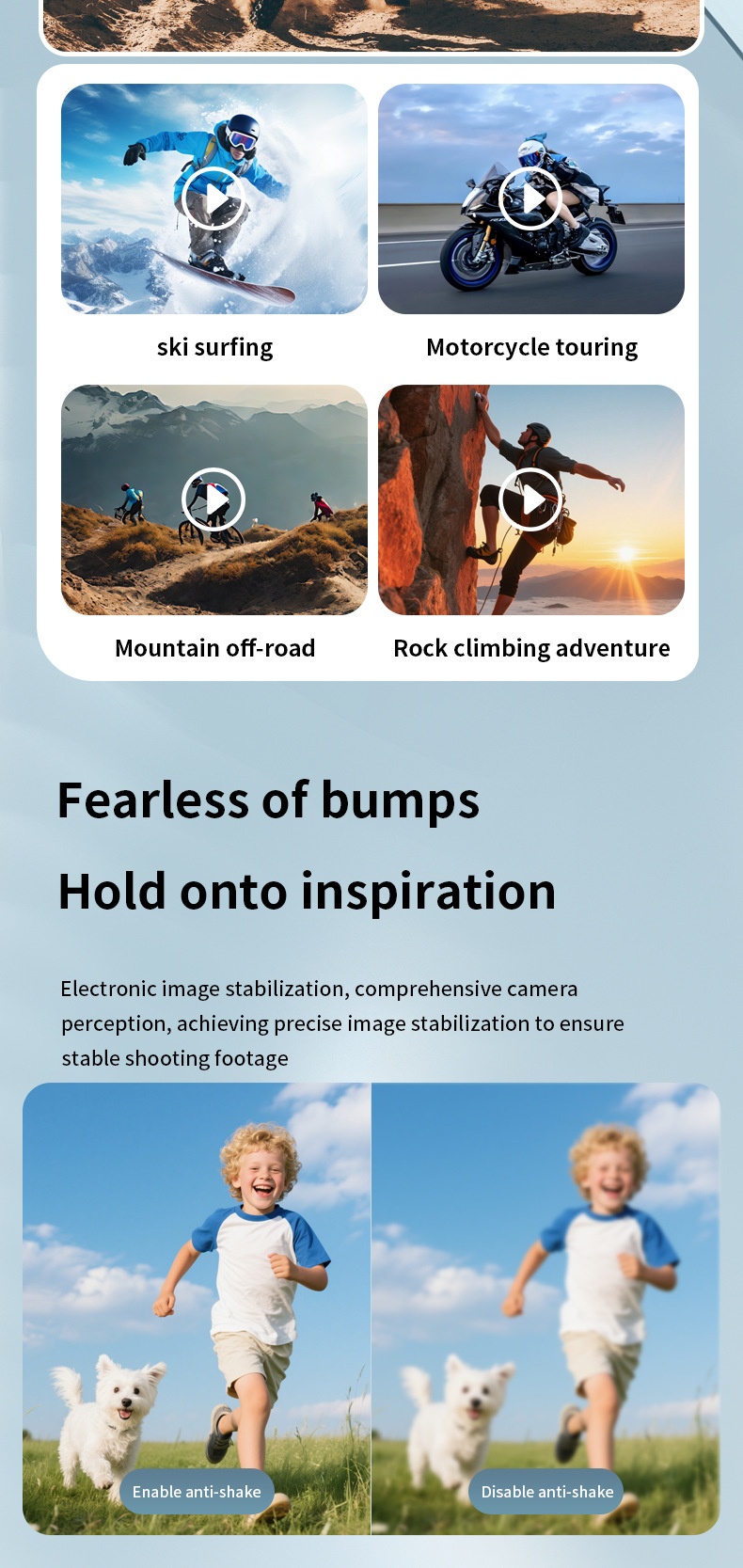 2.7K HD Anti-Shake Thumb Camera with WiFi Transmission, Magnetic Mount, 1.47-Inch Screen, 450mAh Battery