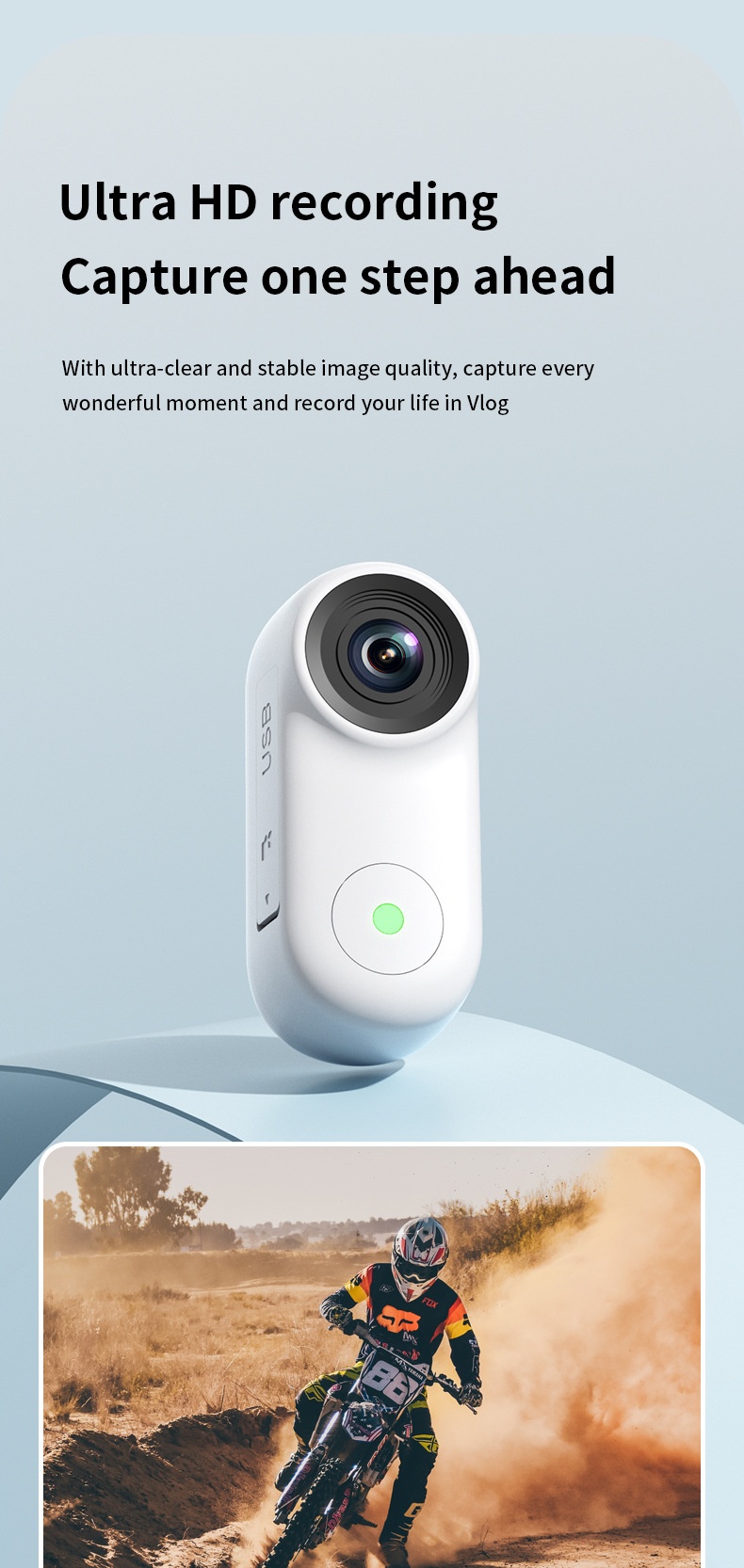 2.7K HD Anti-Shake Thumb Camera with WiFi Transmission, Magnetic Mount, 1.47-Inch Screen, 450mAh Battery