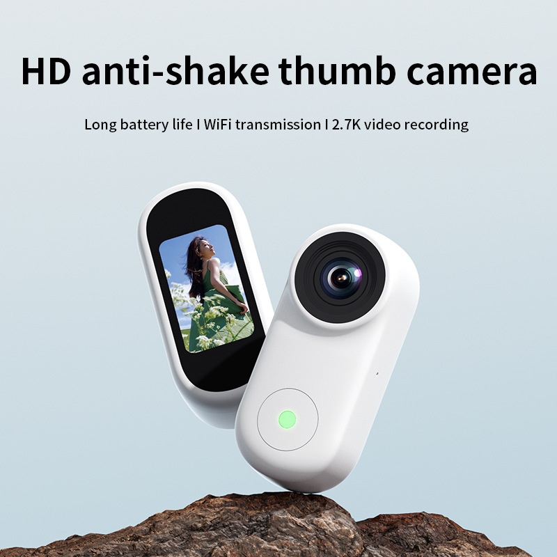 2.7K HD Anti-Shake Thumb Camera with WiFi Transmission, Magnetic Mount, 1.47-Inch Screen, 450mAh Battery