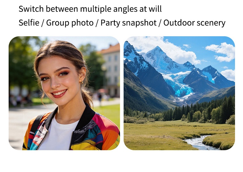 Fan Gimbal Camera 1080P HD Anti-Shake Vlog Action Cam, 180° Rotatable Lens, 2000mAh Battery