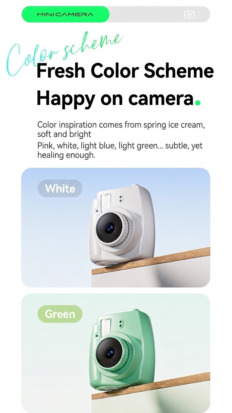 Mini Portable Digital Camera 1080P Video Recorder Keychain, Ultra-Compact Photo Camera, 180mAh Battery