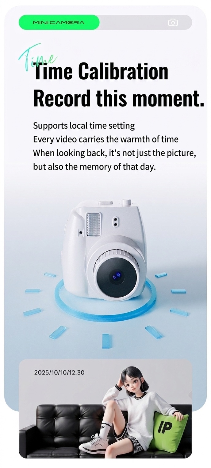 Mini Portable Digital Camera 1080P Video Recorder Keychain, Ultra-Compact Photo Camera, 180mAh Battery