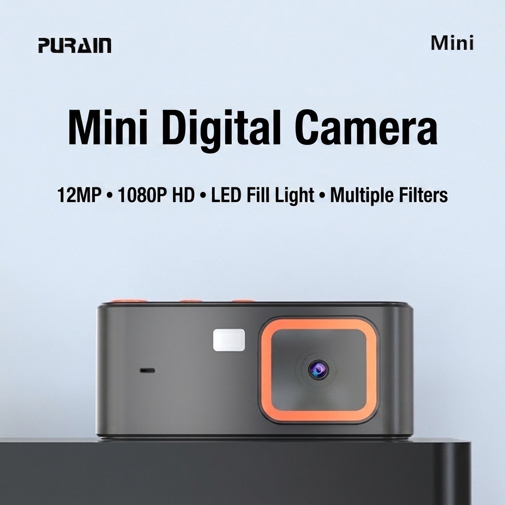 Mini Retro Digital Camera 1080P Vlog Cam, 1.47-Inch HD Display, 1200W SONY Sensor, OTG Instant Sharing