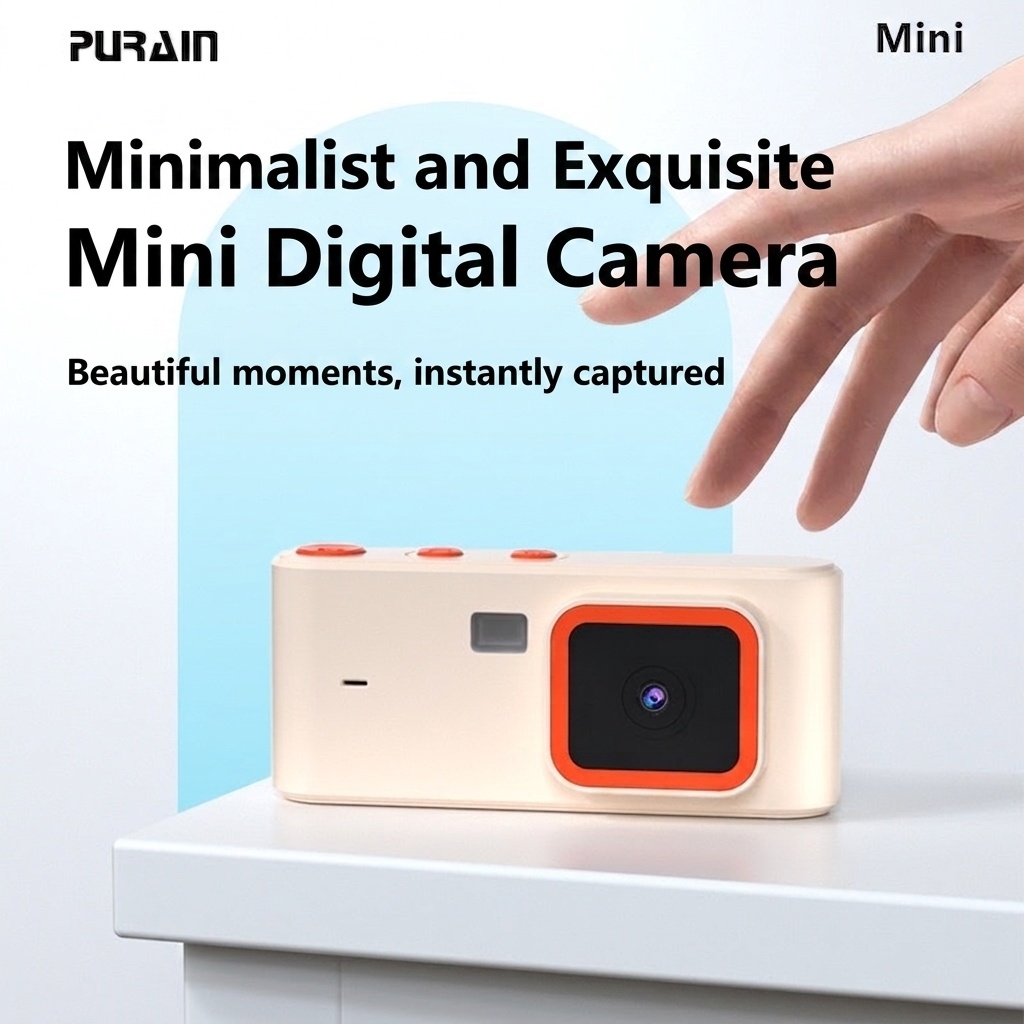 Mini Retro Digital Camera 1080P Vlog Cam, 1.47-Inch HD Display, 1200W SONY Sensor, OTG Instant Sharing