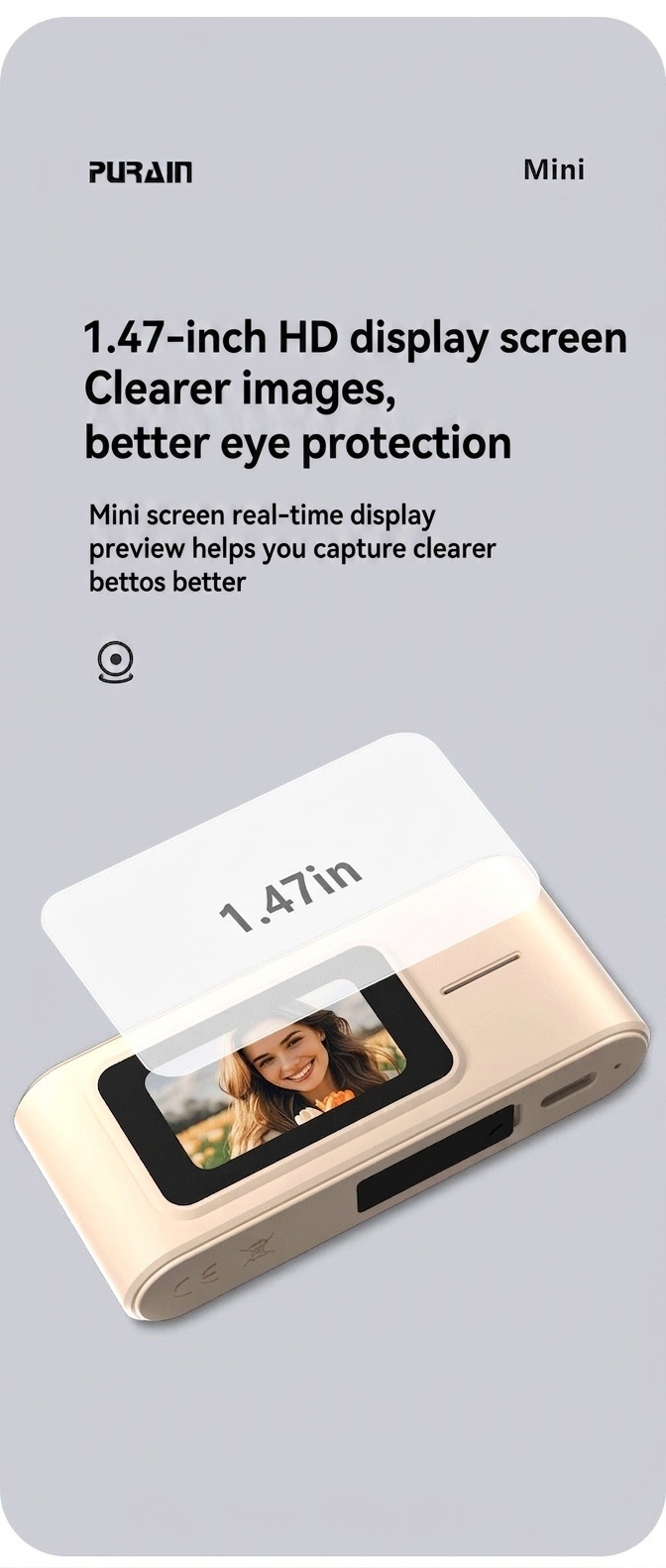 Mini Retro Digital Camera 1080P Vlog Cam, 1.47-Inch HD Display, 1200W SONY Sensor, OTG Instant Sharing