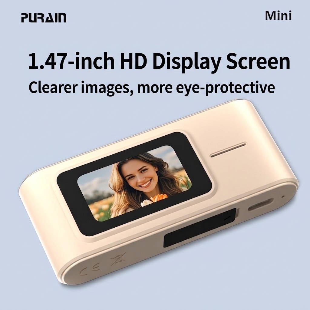 Mini Retro Digital Camera 1080P Vlog Cam, 1.47-Inch HD Display, 1200W SONY Sensor, OTG Instant Sharing