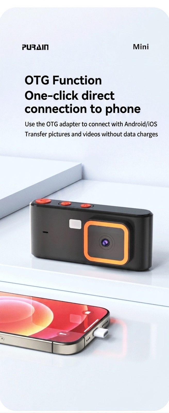 Mini Retro Digital Camera 1080P Vlog Cam, 1.47-Inch HD Display, 1200W SONY Sensor, OTG Instant Sharing