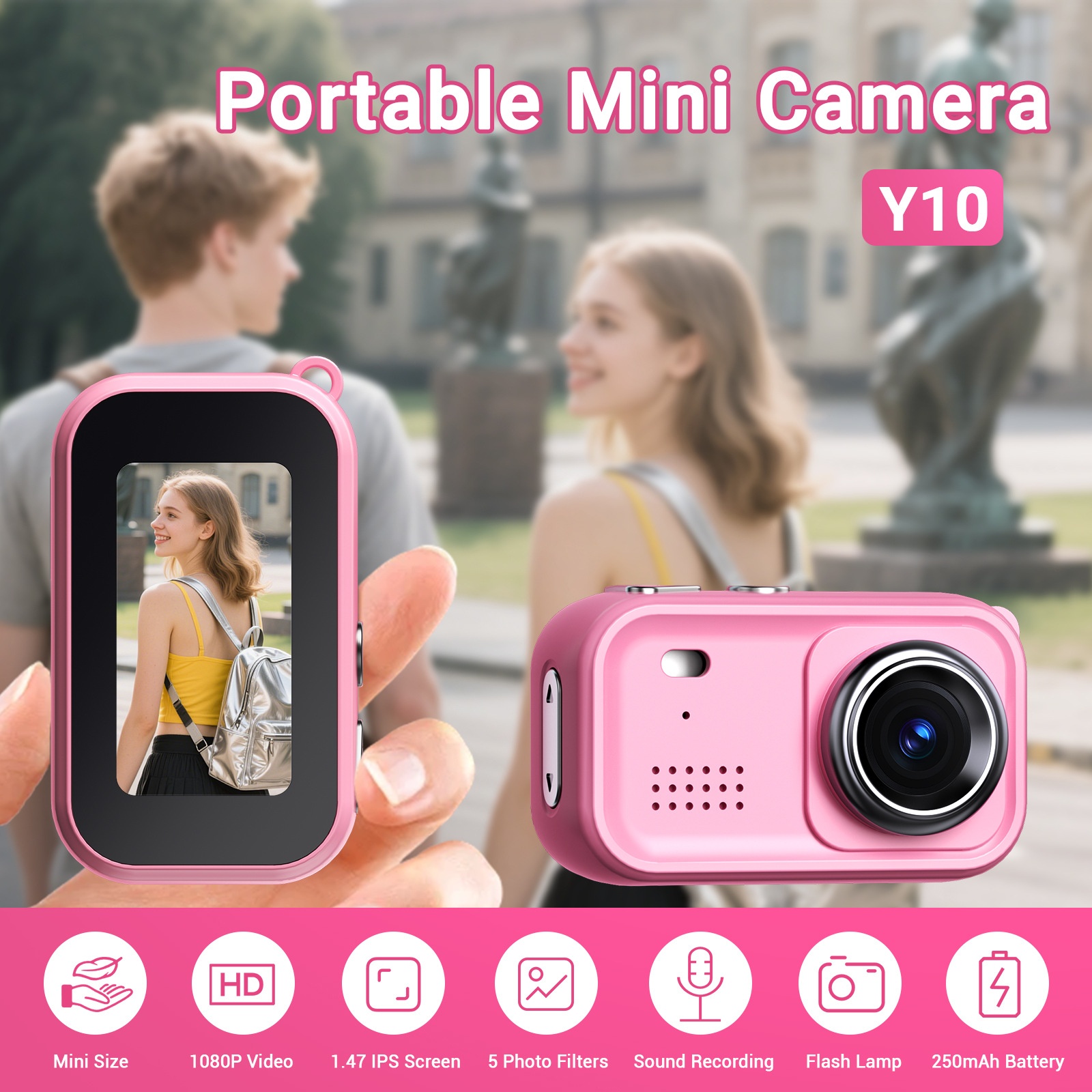 Y10 Mini Wireless Headphones with Active Noise Cancellation, 40mm Drivers, Bluetooth 5.0, Protein Leather