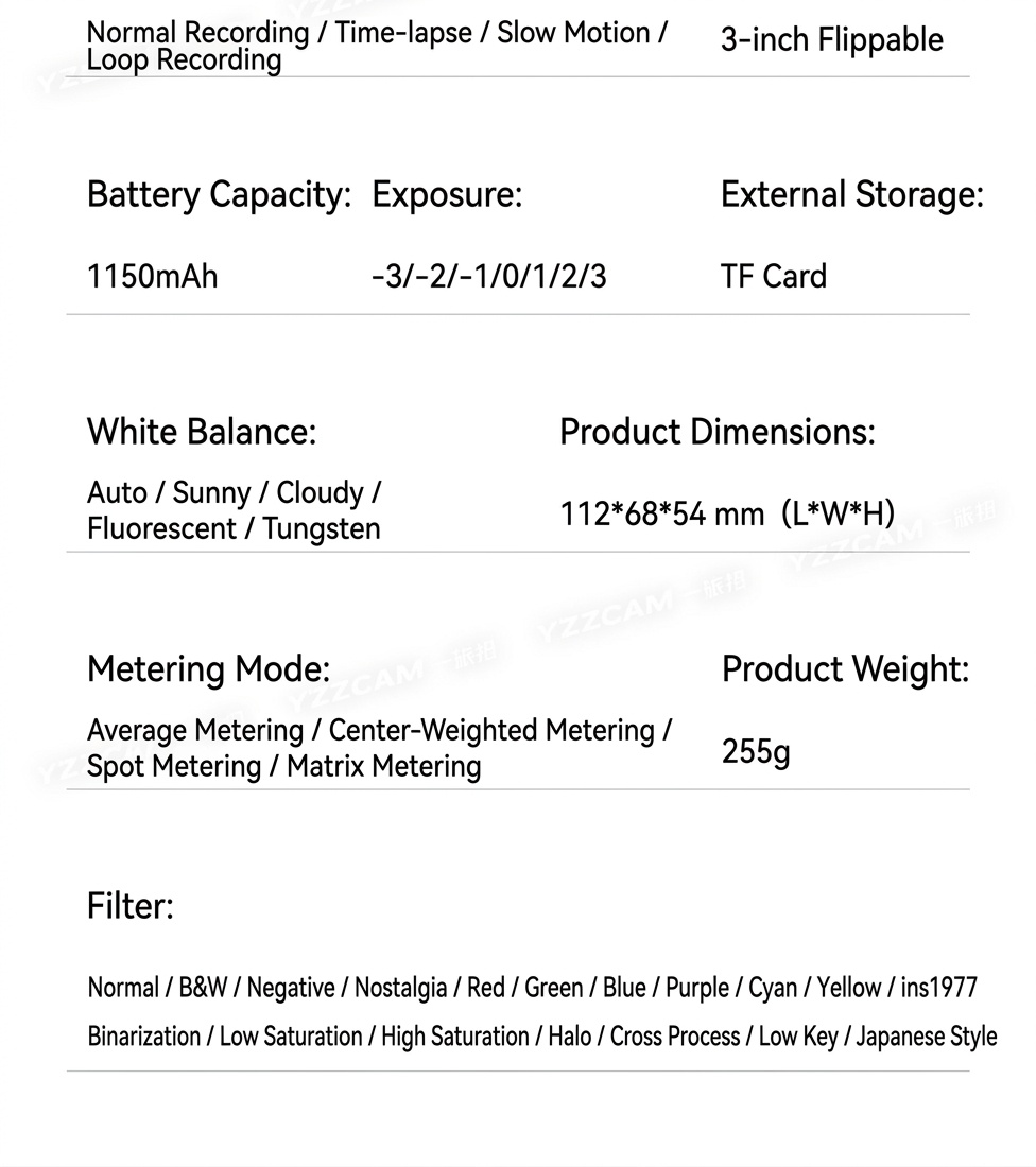 5K Digital Camera 75MP with 3-Inch 180° Flip Screen, WiFi Sharing, 18x Zoom, Smart Beauty Mode, 1150mAh Battery