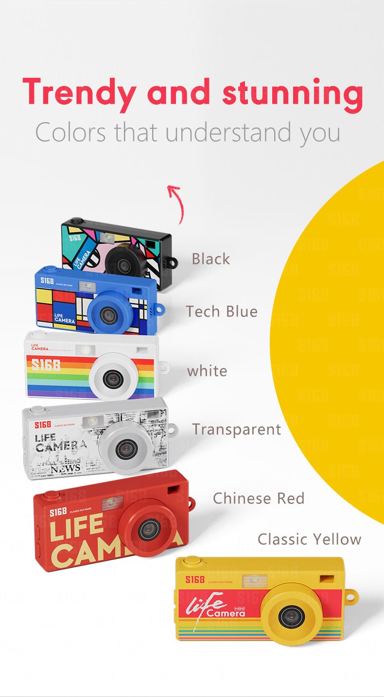 S168 Life Camera 2K Ultra-Thin Mini Digital Camera Keychain, 48MP Photos, 1.47-Inch IPS Color Screen