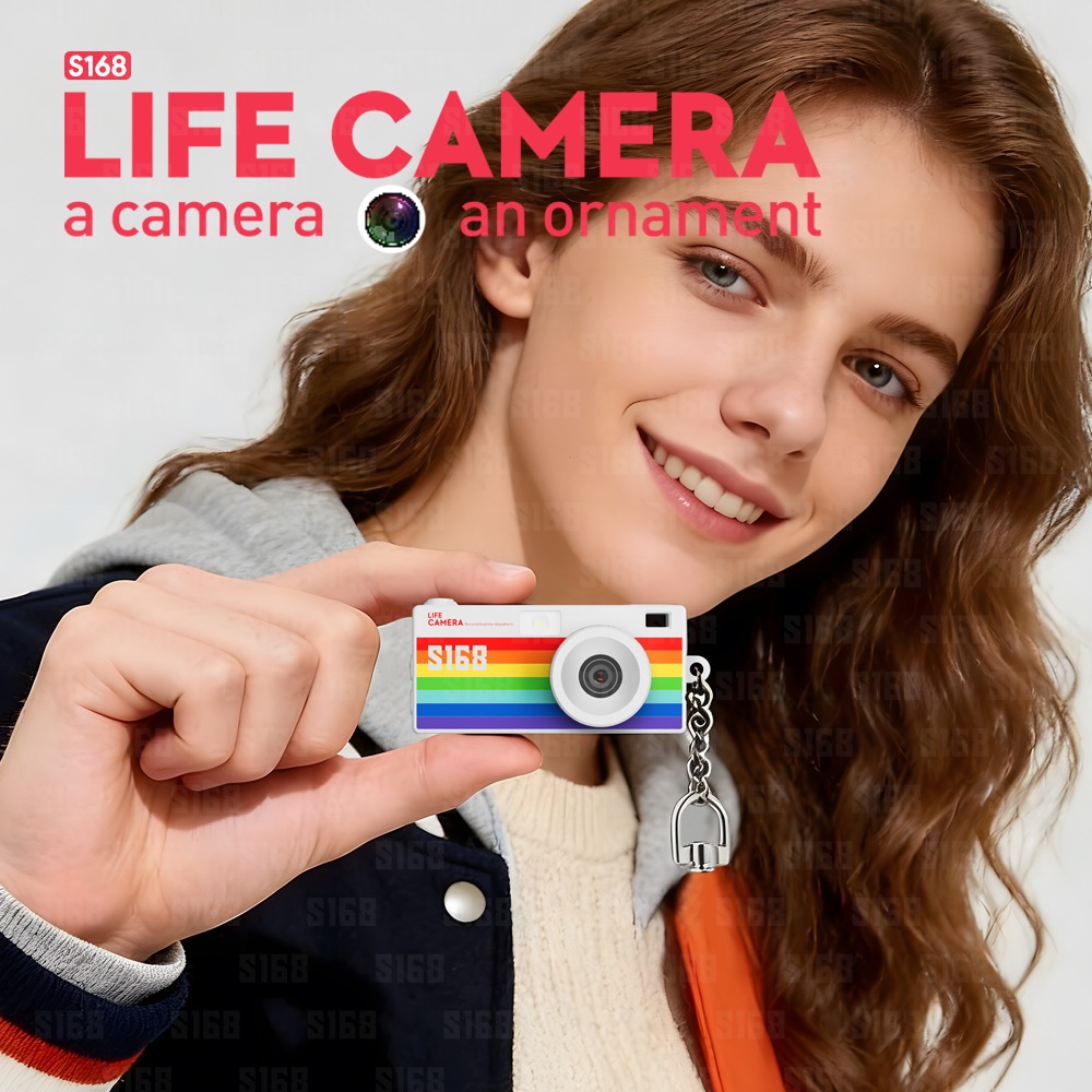 S168 Life Camera 2K Ultra-Thin Mini Digital Camera Keychain, 48MP Photos, 1.47-Inch IPS Color Screen