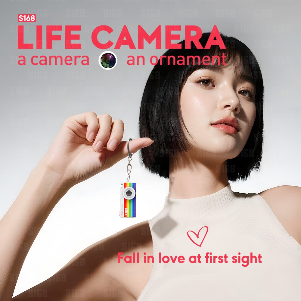 S168 Life Camera 2K Ultra-Thin Mini Digital Camera Keychain, 48MP Photos, 1.47-Inch IPS Color Screen