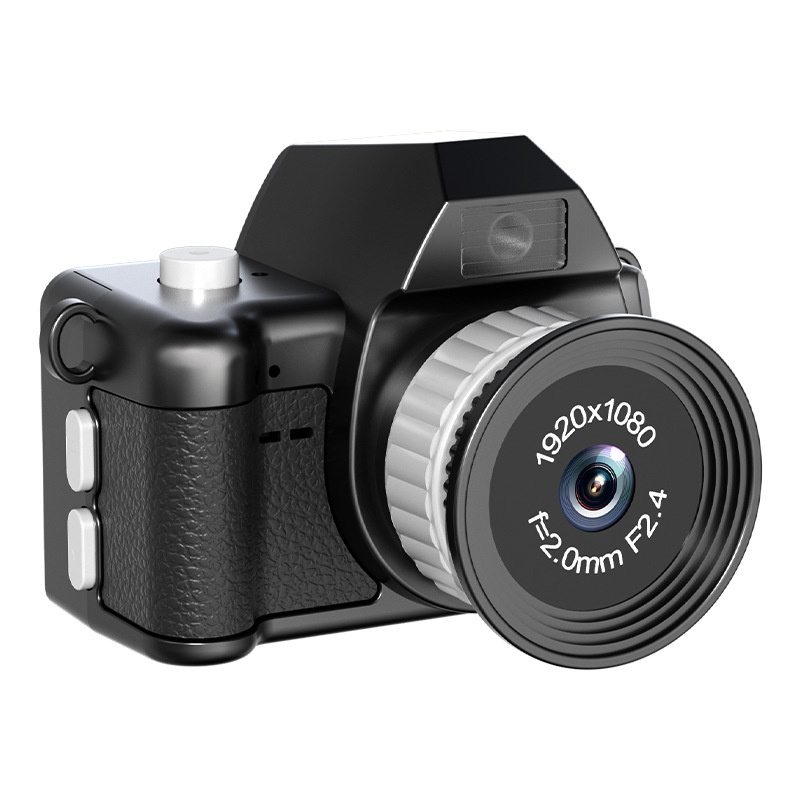 Mini cámara digital portátil de doble lente 1080P para vlogging, pantalla IPS de 1,47 pulgadas, batería de 250 mAh, carga tipo C.