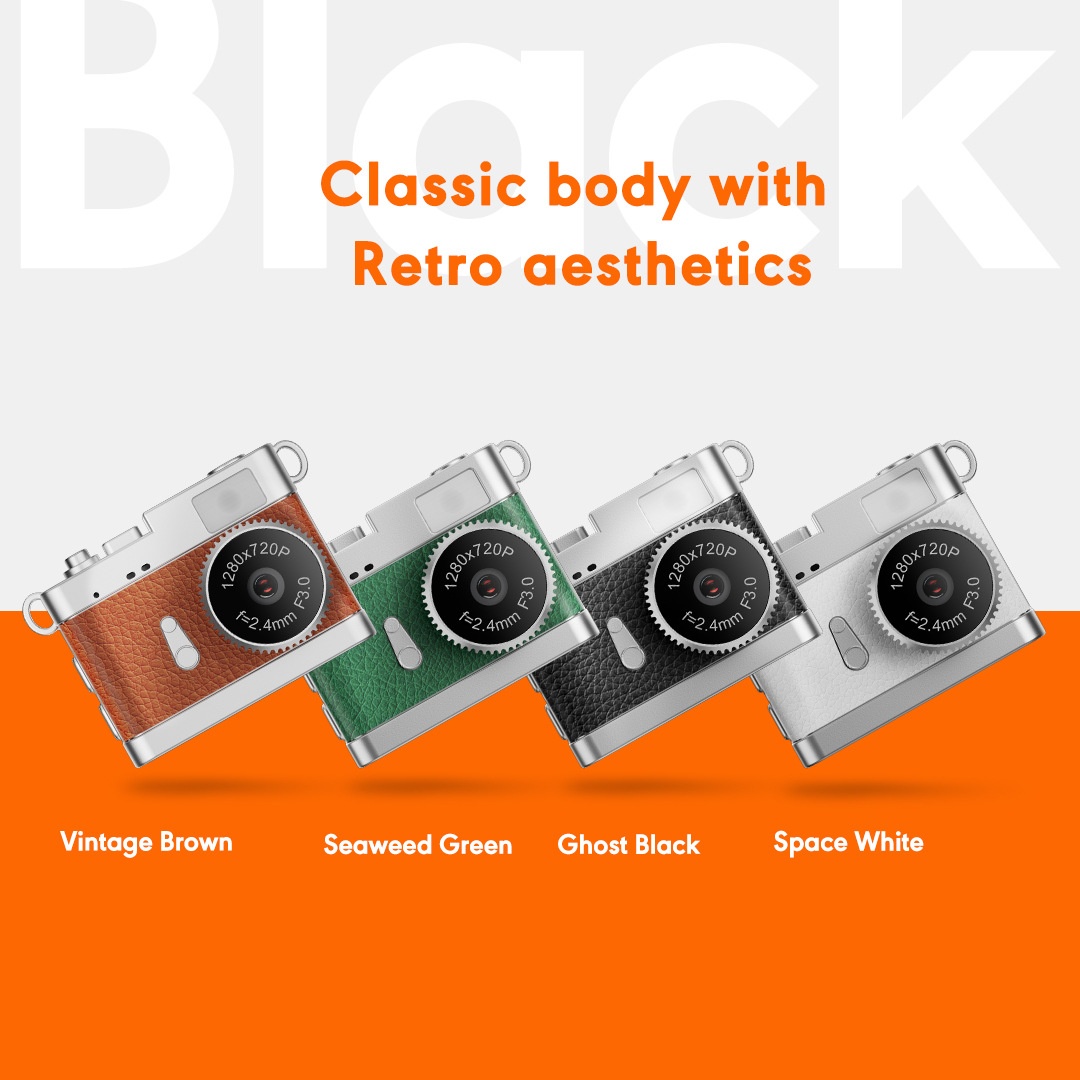 Retro Mini Digital Camera 4K HD Portable Vlogging Cam, 64MP Sensor, 16X Zoom, AF Autofocus, OTG Transmission