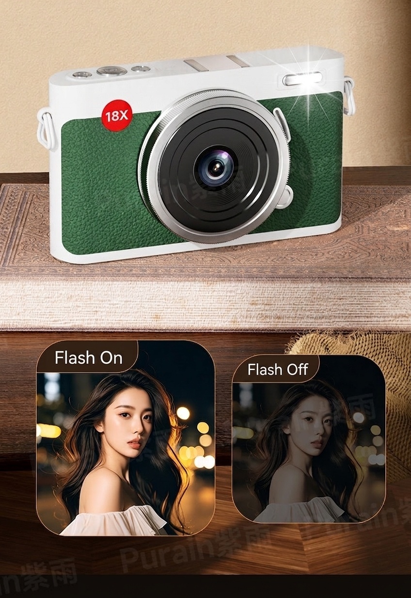 Retro Digital Camera 72MP 5K Video Point and Shoot, WiFi Sharing, 18X Digital Zoom, 4-Inch Touch Screen