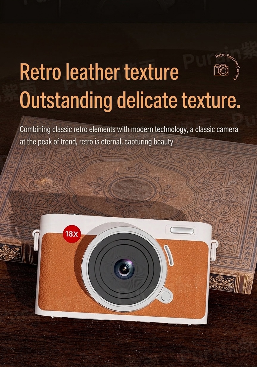 Retro Digital Camera 72MP 5K Video Point and Shoot, WiFi Sharing, 18X Digital Zoom, 4-Inch Touch Screen