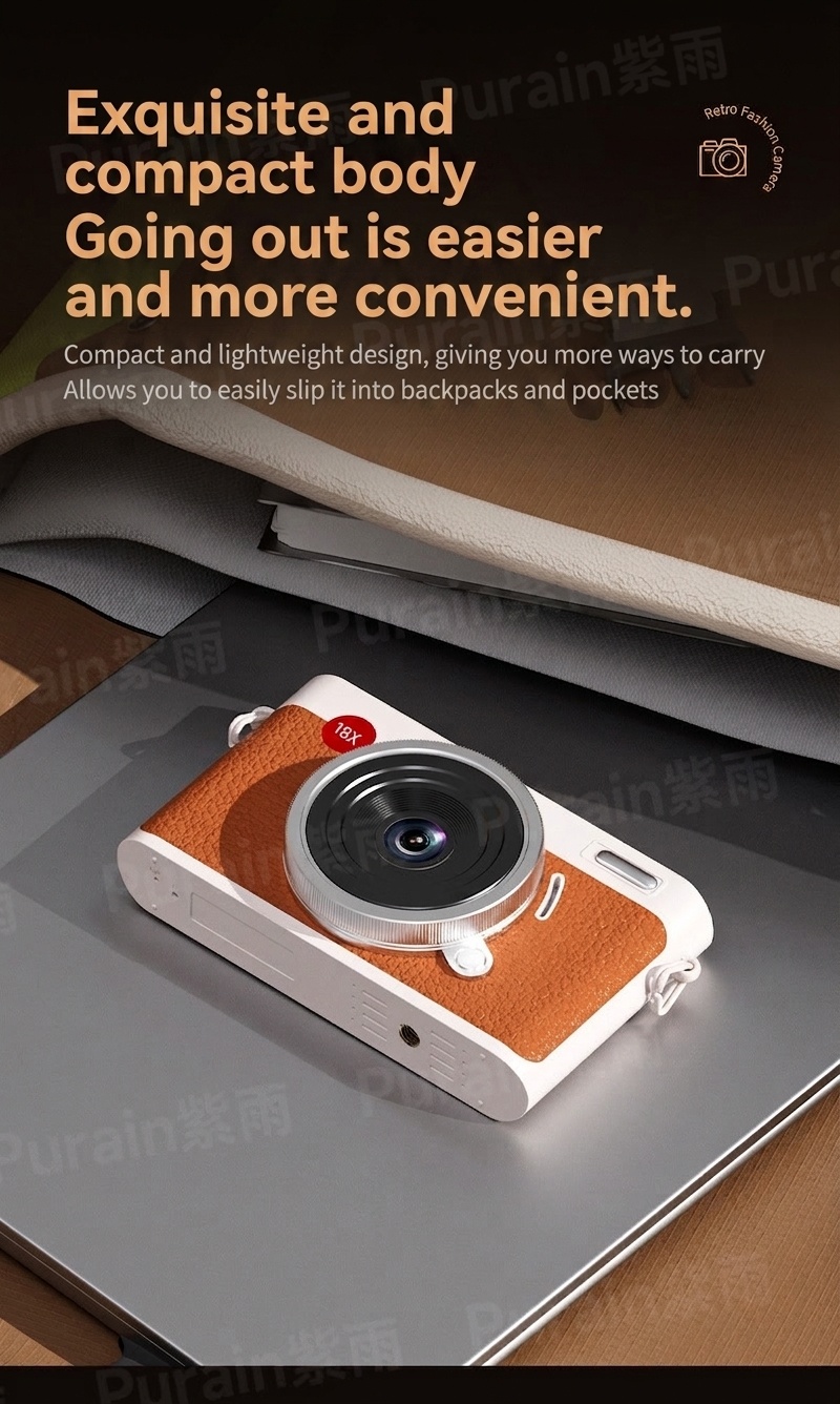 Retro Digital Camera 72MP 5K Video Point and Shoot, WiFi Sharing, 18X Digital Zoom, 4-Inch Touch Screen