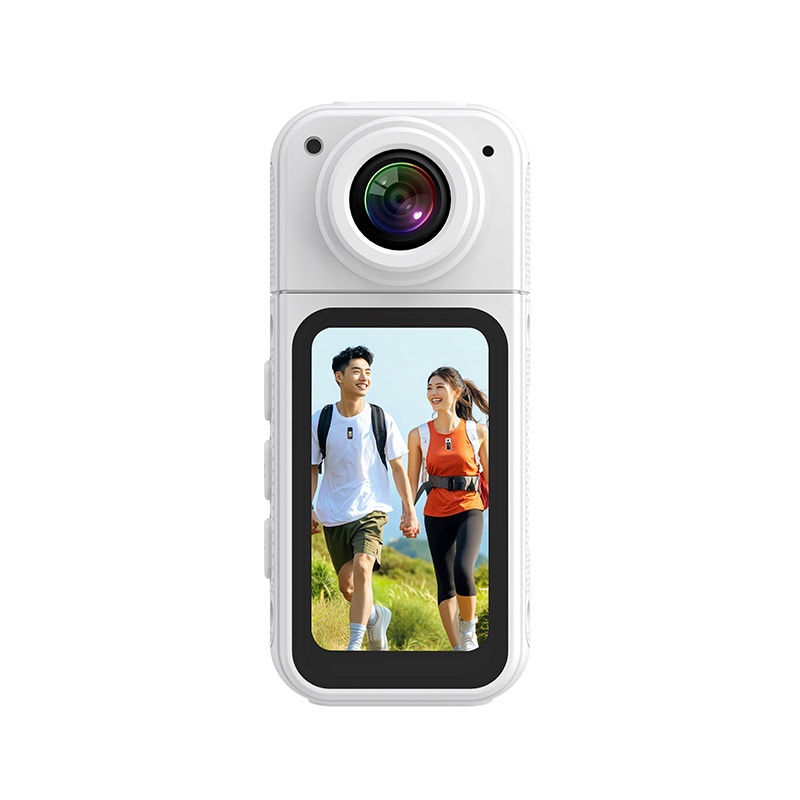 Mini 2.7K Action Camera with 180° Rotating Lens, Ultra-Light 35g, WiFi App Control, 60-Minute Battery Life