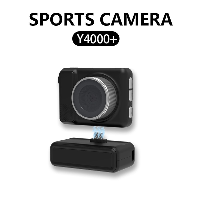 Y4000+ Sports Camera 4K HD Action Cam, 16X Digital Zoom, 500W Pixels, AF Precise Focus, 800mAh Battery