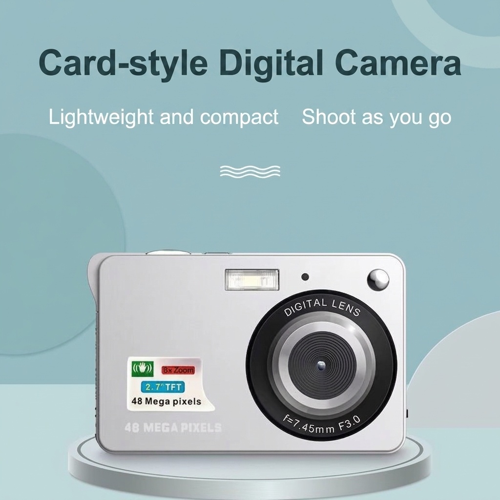 Compact Digital Camera 48MP Point and Shoot, 8X Digital Zoom, 2.7-Inch TFT Screen, Anti-Shake Technology
