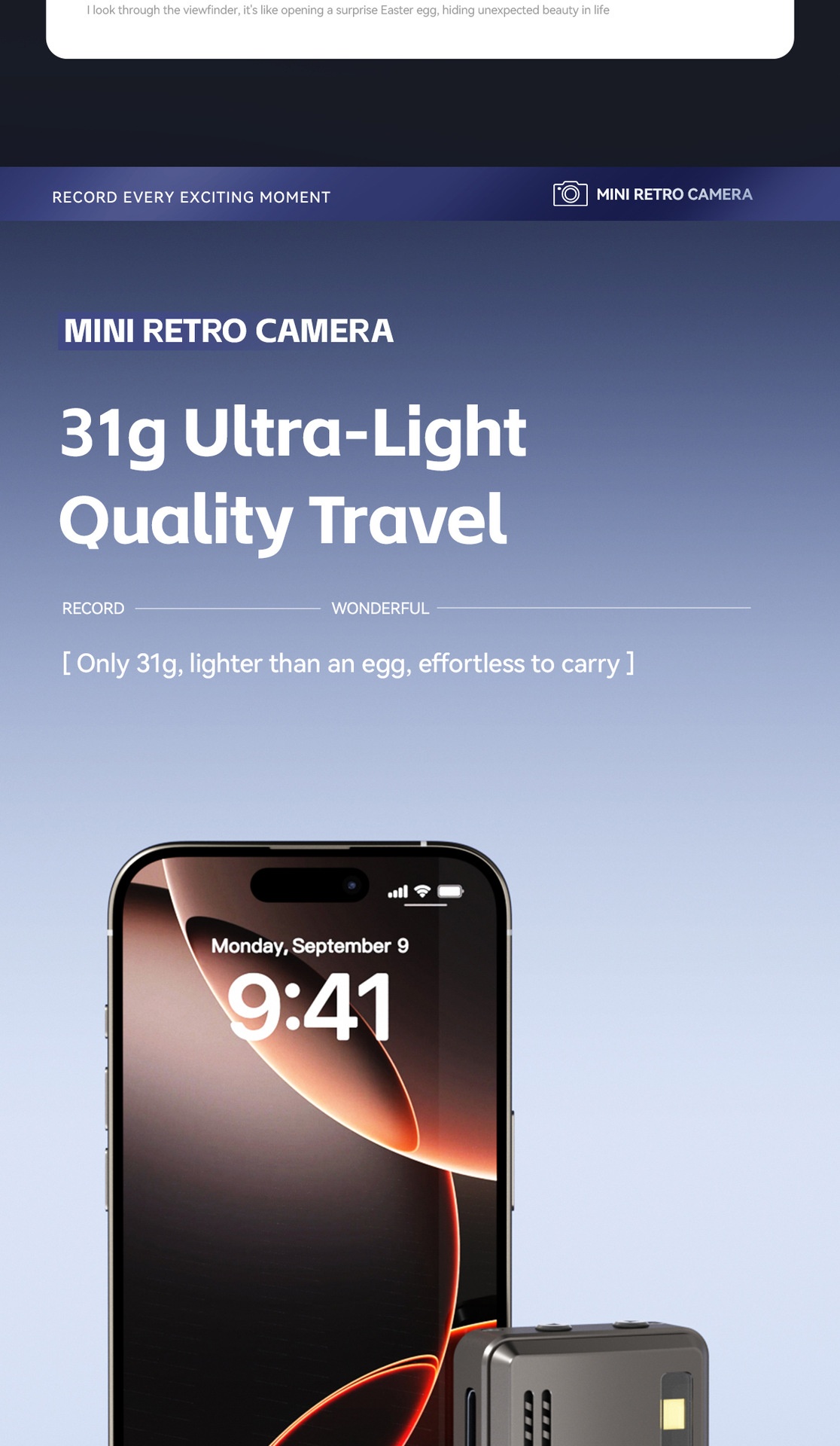 Mini caméra rétro HD 1080p, caméscope numérique portable en alliage de zinc, photos 2 MP, filtres intégrés