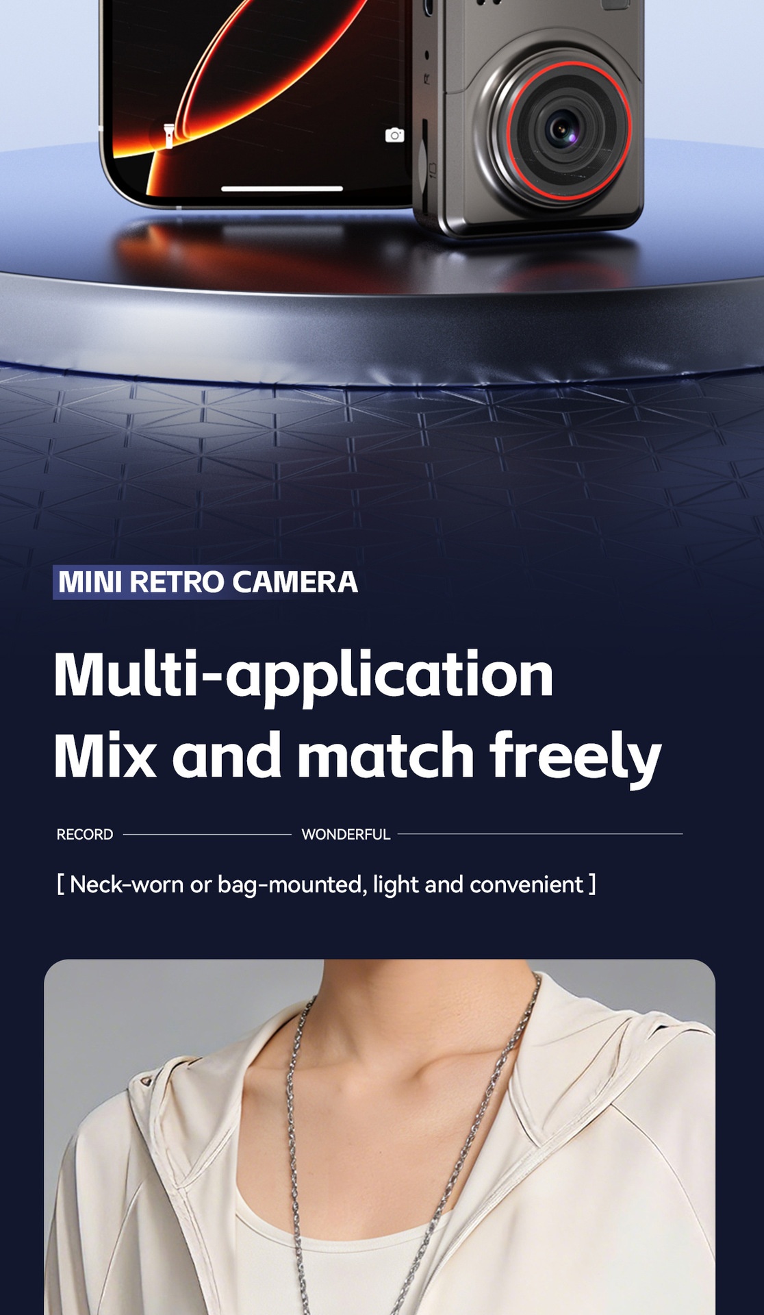 Mini caméra rétro HD 1080p, caméscope numérique portable en alliage de zinc, photos 2 MP, filtres intégrés