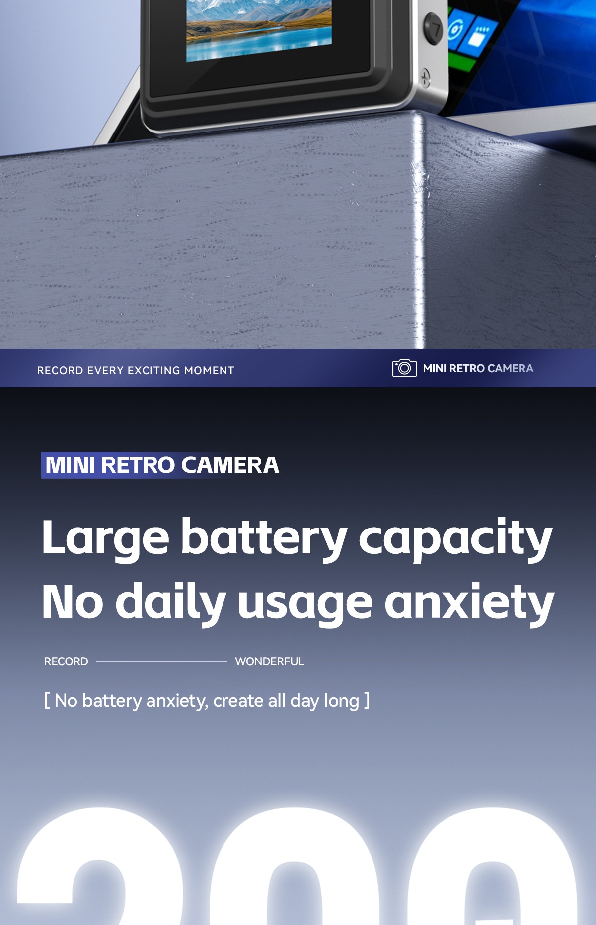 Mini caméra rétro HD 1080p, caméscope numérique portable en alliage de zinc, photos 2 MP, filtres intégrés