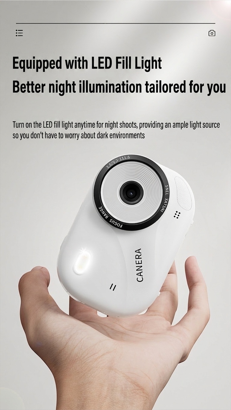 48MP 4K Digital Camera with 16X Digital Zoom, Auto-Focus, Built-in MP3 Player, Anti-Shake, 1200mAh Battery