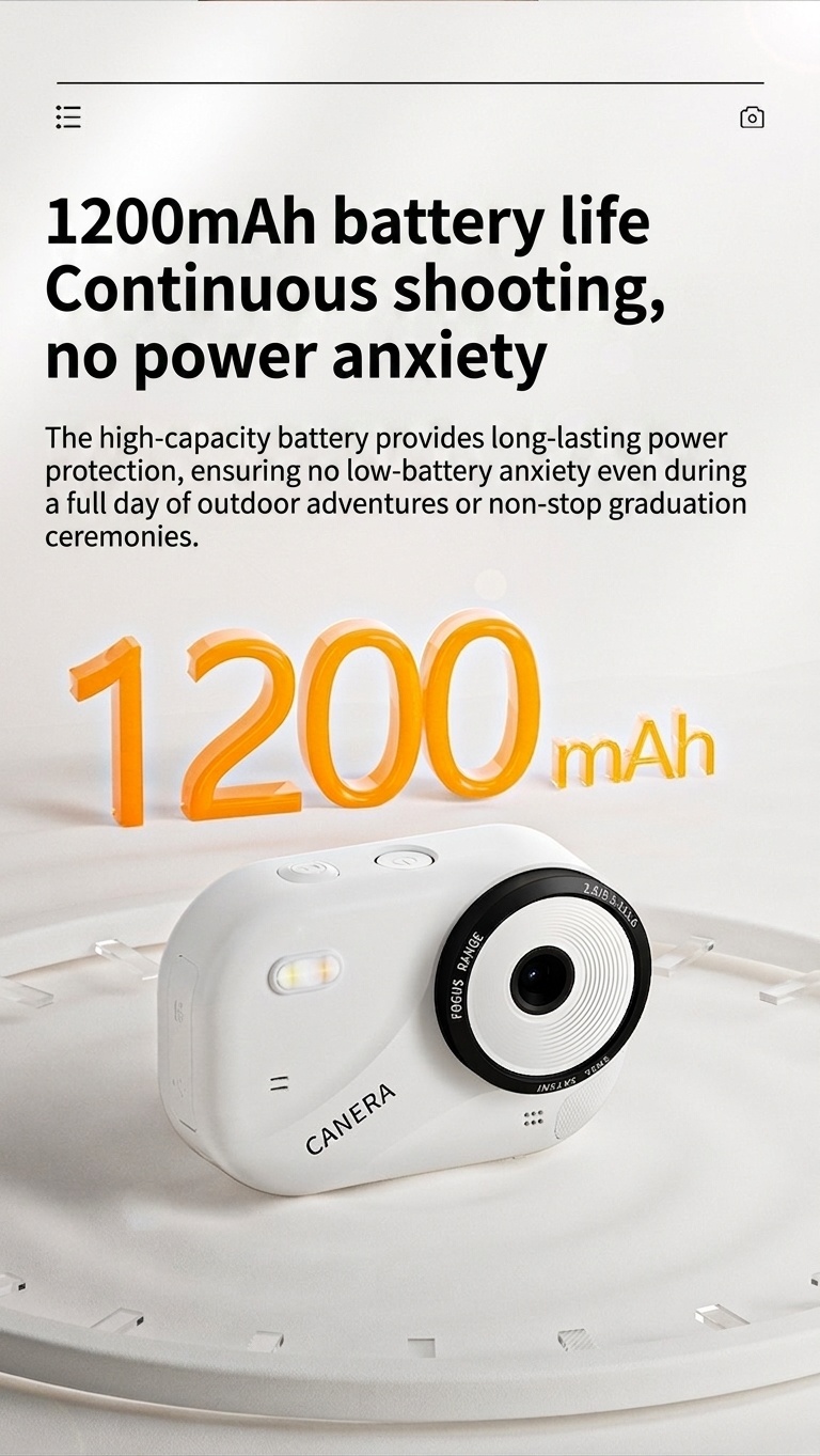 48MP 4K Digital Camera with 16X Digital Zoom, Auto-Focus, Built-in MP3 Player, Anti-Shake, 1200mAh Battery