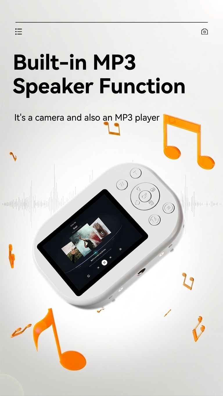 48MP 4K Digital Camera with 16X Digital Zoom, Auto-Focus, Built-in MP3 Player, Anti-Shake, 1200mAh Battery