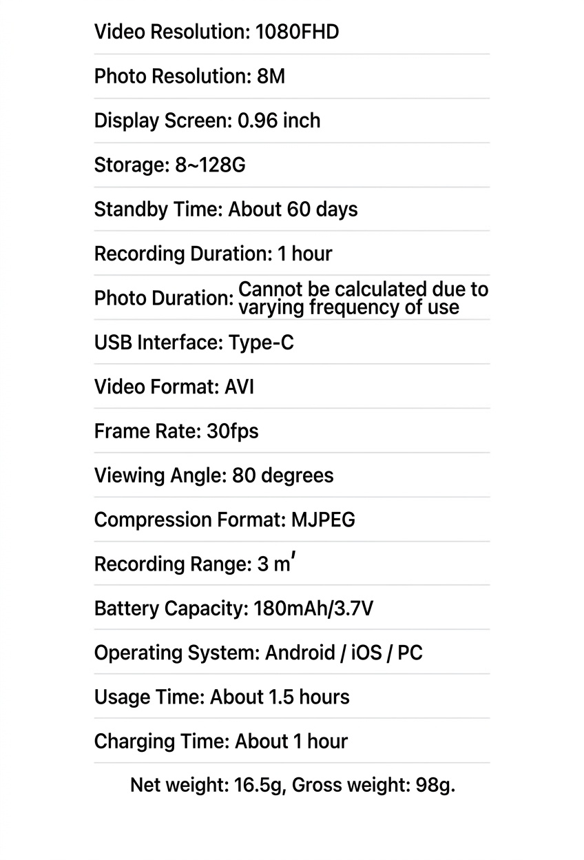 Purain Mini Portable 1080P HD Camera, 8MP Photos, 0.96-Inch Display, 180mAh Battery, Micro SD Support