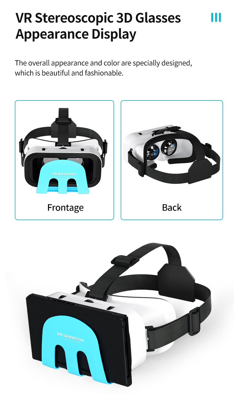 Shinecon G11 VR Headset 110° FOV HD Lenses for Switch & OLED TV #19030002