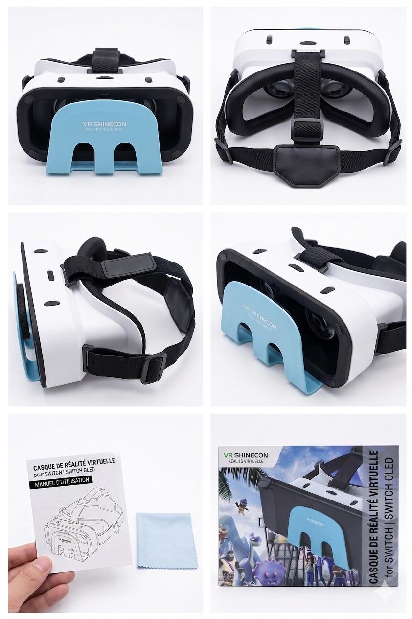 Casque de réalité virtuelle Shinecon G11 avec lentilles HD et champ de vision de 110° pour Switch et téléviseurs OLED #19030002