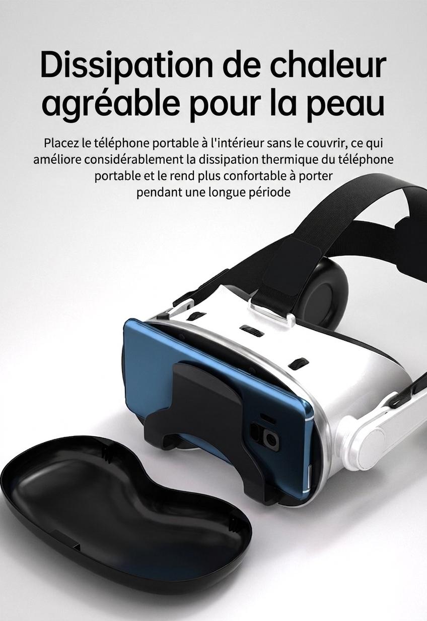 Lunettes de réalité virtuelle 3D Shinecon G18EB, verres HD, pour smartphones Android et iOS de 4,7 à 7 pouces #19030001