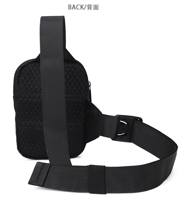 Men's Black Chest Sling Bag - Compact Crossbody Pouch