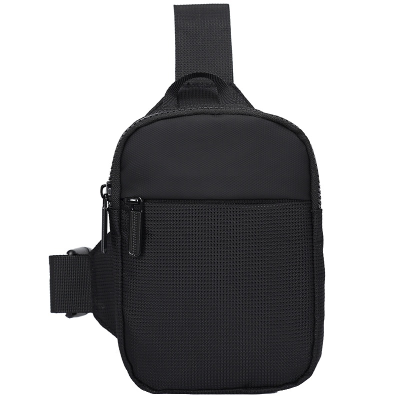 Men's Black Chest Sling Bag - Compact Crossbody Pouch