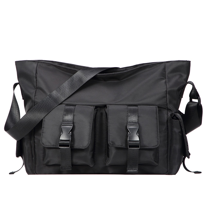 Men's Tactical Messenger Bag with Buckle Pockets