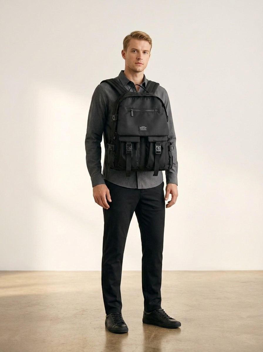 Men's Large Capacity Tactical Backpack - Techwear Style