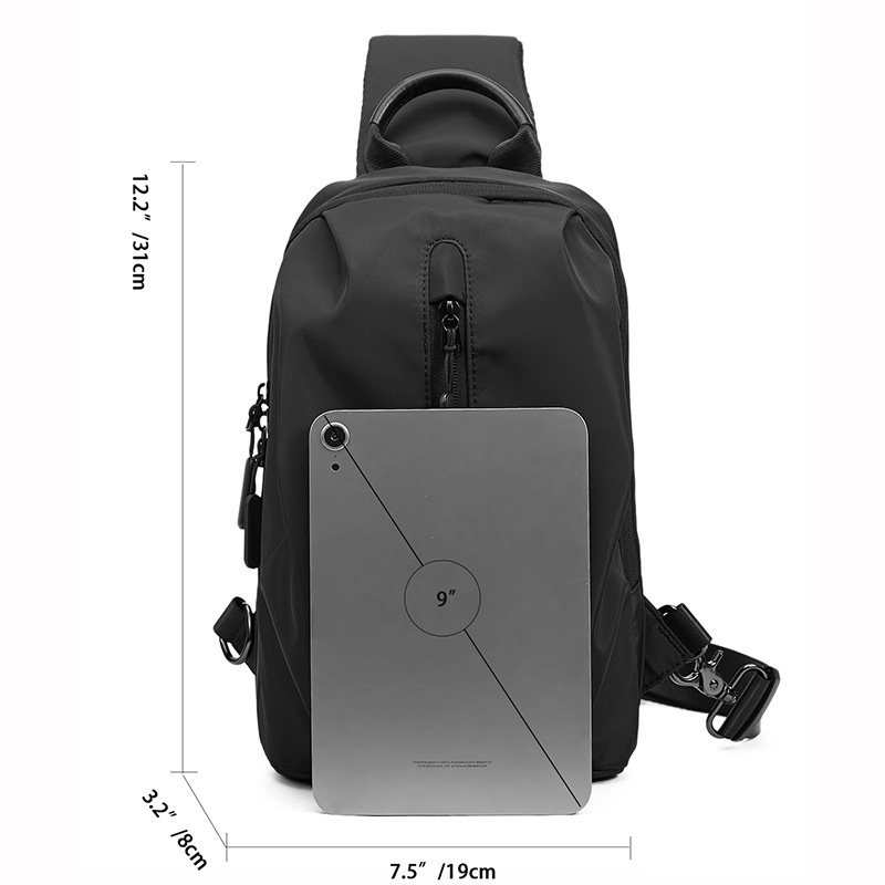 Men's Waterproof Crossbody Sling Bag - Travel Chest Pack