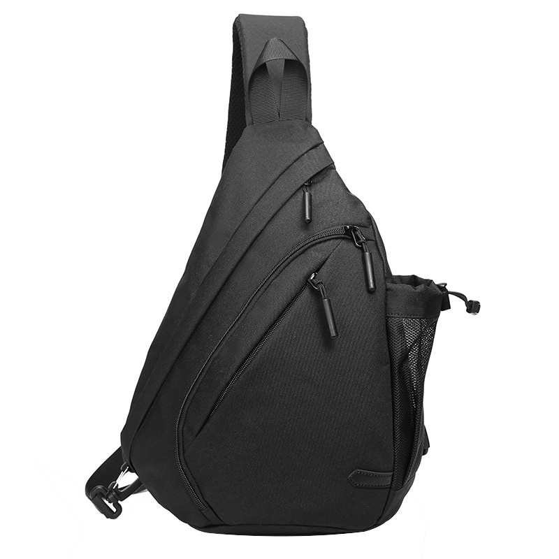 Sleek Black Sling Bag - Waterproof Crossbody Chest Pack