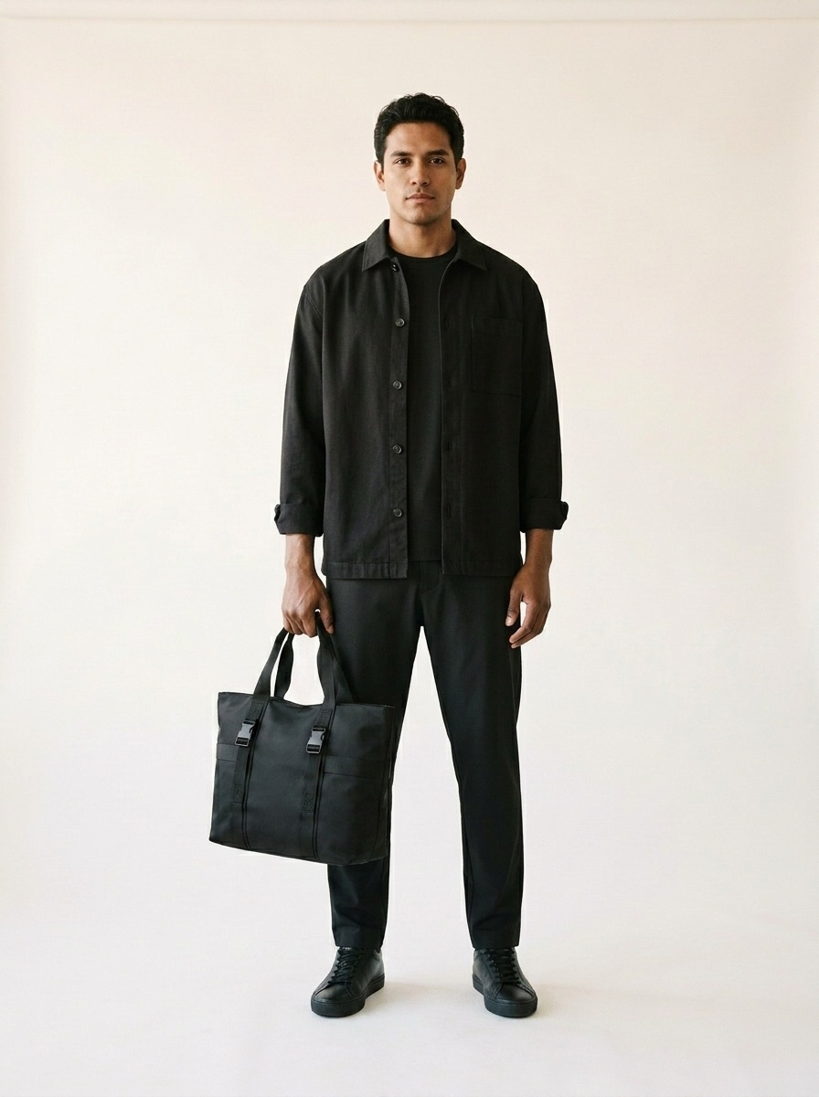 Black Utility Tote Bag - Large Capacity & Durable