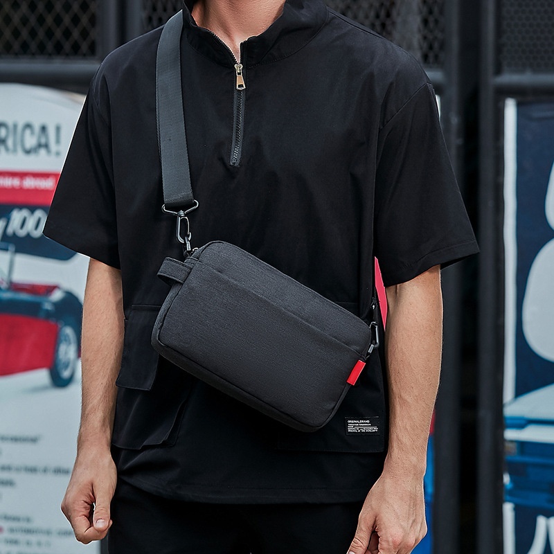 Men's Minimalist Black Crossbody Bag - Everyday Sling